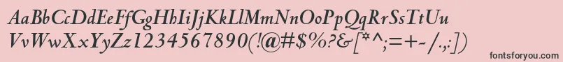 CentaurmtstdBolditalic-Schriftart – Schwarze Schriften auf rosa Hintergrund