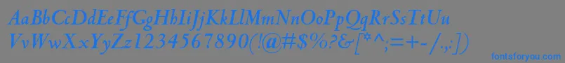 フォントCentaurmtstdBolditalic – 灰色の背景に青い文字