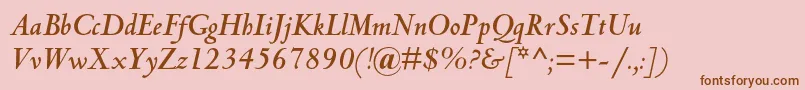 CentaurmtstdBolditalic-Schriftart – Braune Schriften auf rosa Hintergrund