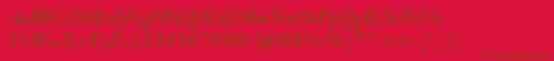 フォントCentaurmtstdBolditalic – 赤い背景に茶色の文字