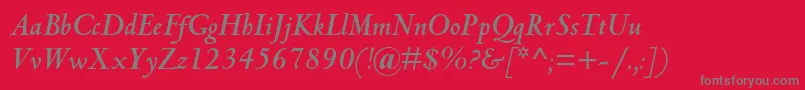 CentaurmtstdBolditalic Font – Gray Fonts on Red Background