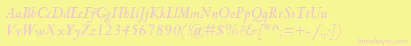 CentaurmtstdBolditalic Font – Pink Fonts on Yellow Background