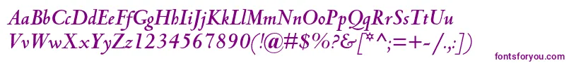 Шрифт CentaurmtstdBolditalic – фиолетовые шрифты на белом фоне