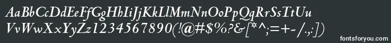 フォントCentaurmtstdBolditalic – 白い文字