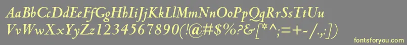 CentaurmtstdBolditalic Font – Yellow Fonts on Gray Background
