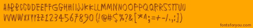 MuspiMerolKrad Font – Brown Fonts on Orange Background