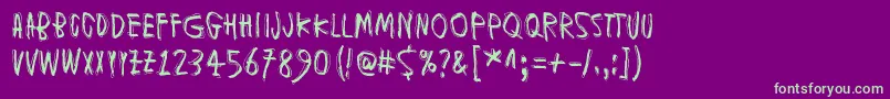 MuspiMerolKrad Font – Green Fonts on Purple Background