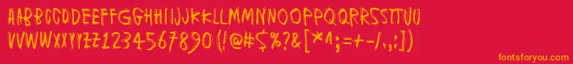 MuspiMerolKrad Font – Orange Fonts on Red Background