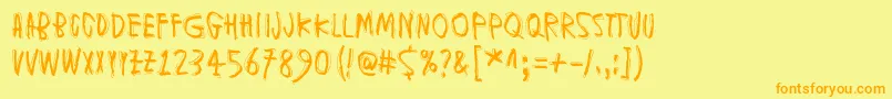 MuspiMerolKrad Font – Orange Fonts on Yellow Background