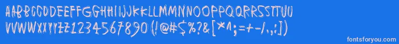 MuspiMerolKrad Font – Pink Fonts on Blue Background