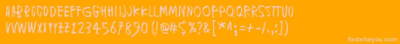 フォントMuspiMerolKrad – オレンジの背景にピンクのフォント