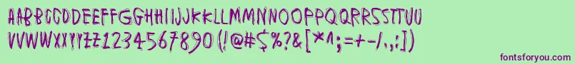 MuspiMerolKrad Font – Purple Fonts on Green Background