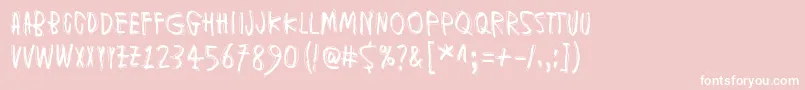フォントMuspiMerolKrad – ピンクの背景に白い文字