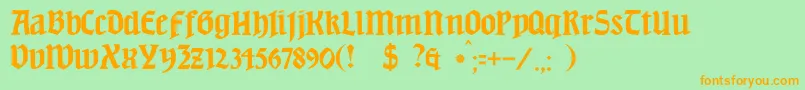 JmhBeda Font – Orange Fonts on Green Background