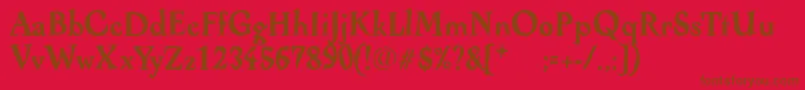 フォントAlcoholicaBold – 赤い背景に茶色の文字
