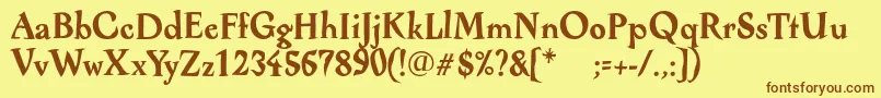 AlcoholicaBold Font – Brown Fonts on Yellow Background