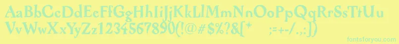 AlcoholicaBold Font – Green Fonts on Yellow Background