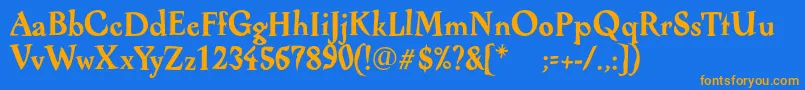 AlcoholicaBold Font – Orange Fonts on Blue Background