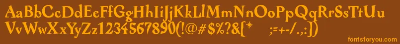 AlcoholicaBold Font – Orange Fonts on Brown Background
