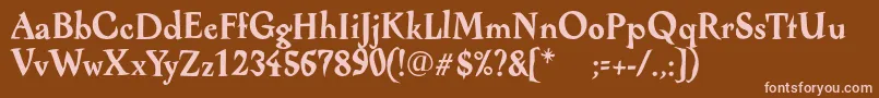 AlcoholicaBold Font – Pink Fonts on Brown Background