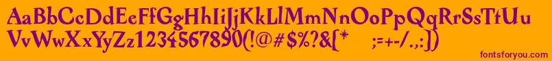 AlcoholicaBold Font – Purple Fonts on Orange Background