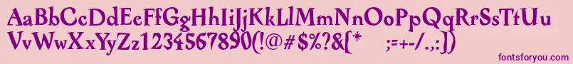 AlcoholicaBold Font – Purple Fonts on Pink Background