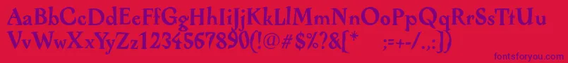 AlcoholicaBold Font – Purple Fonts on Red Background