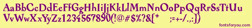 AlcoholicaBold Font – Purple Fonts on Yellow Background