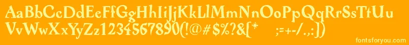 AlcoholicaBold Font – Yellow Fonts on Orange Background