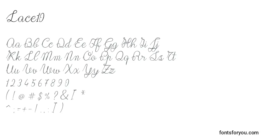 Schriftart Lace1.0 (100232) – Alphabet, Zahlen, spezielle Symbole