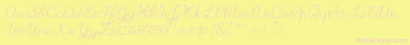 Lace1.0 Font – Pink Fonts on Yellow Background