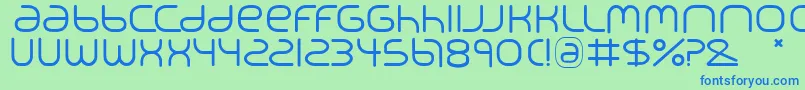 Roundsans Font – Blue Fonts on Green Background