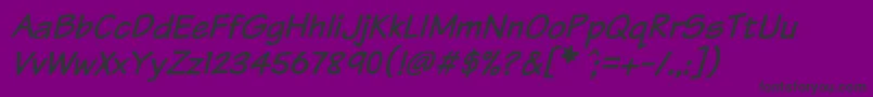 KomikaTextItalic Font – Black Fonts on Purple Background