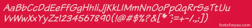 KomikaTextItalic Font – Pink Fonts on Red Background