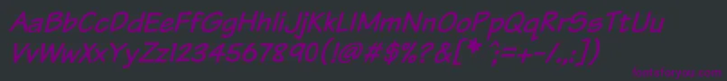 KomikaTextItalic Font – Purple Fonts on Black Background