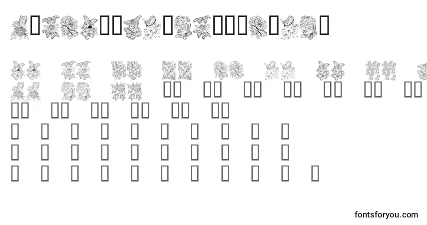 Schriftart KrBeautifulButterfly – Alphabet, Zahlen, spezielle Symbole