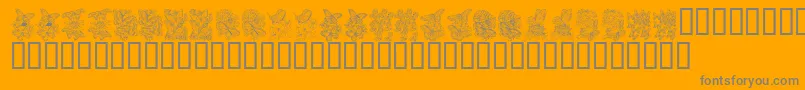 KrBeautifulButterfly Font – Gray Fonts on Orange Background