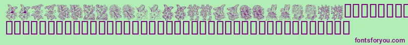 KrBeautifulButterfly Font – Purple Fonts on Green Background