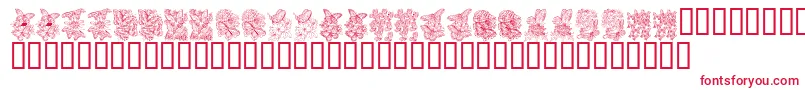 KrBeautifulButterfly Font – Red Fonts on White Background