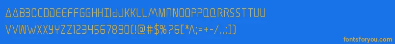 Elitedangersemiboldcond Font – Orange Fonts on Blue Background