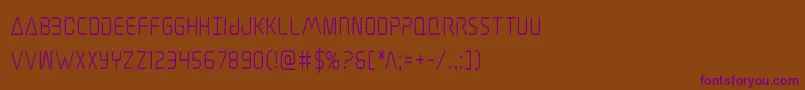 Czcionka Elitedangersemiboldcond – fioletowe czcionki na brązowym tle