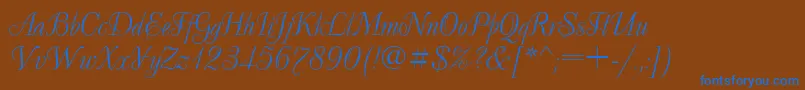 Decor Font – Blue Fonts on Brown Background