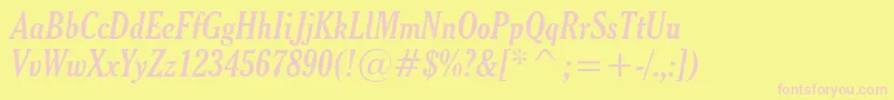 9thyssei Font – Pink Fonts on Yellow Background