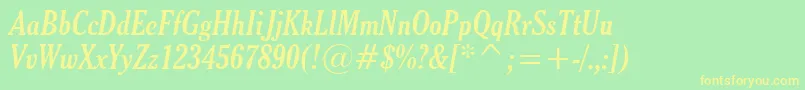 9thyssei Font – Yellow Fonts on Green Background