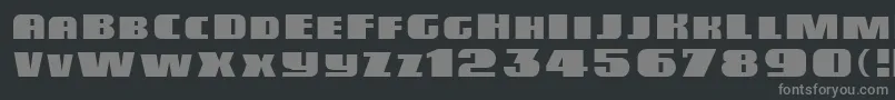 Miele-fontti – harmaat kirjasimet mustalla taustalla