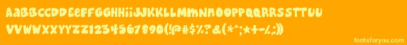 Cheesebu Font – Yellow Fonts on Orange Background