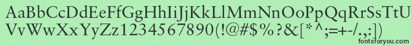 フォントSabonc – 緑の背景に黒い文字