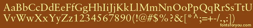 Sabonc Font – Yellow Fonts on Brown Background