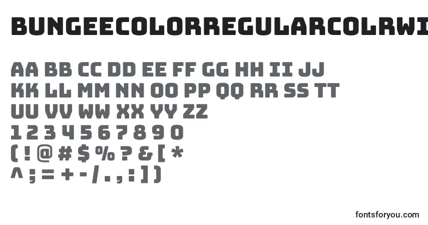 A fonte BungeecolorRegularColrWindows – alfabeto, números, caracteres especiais