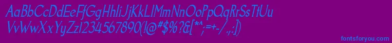 Шрифт GoodfishRgIt – синие шрифты на фиолетовом фоне